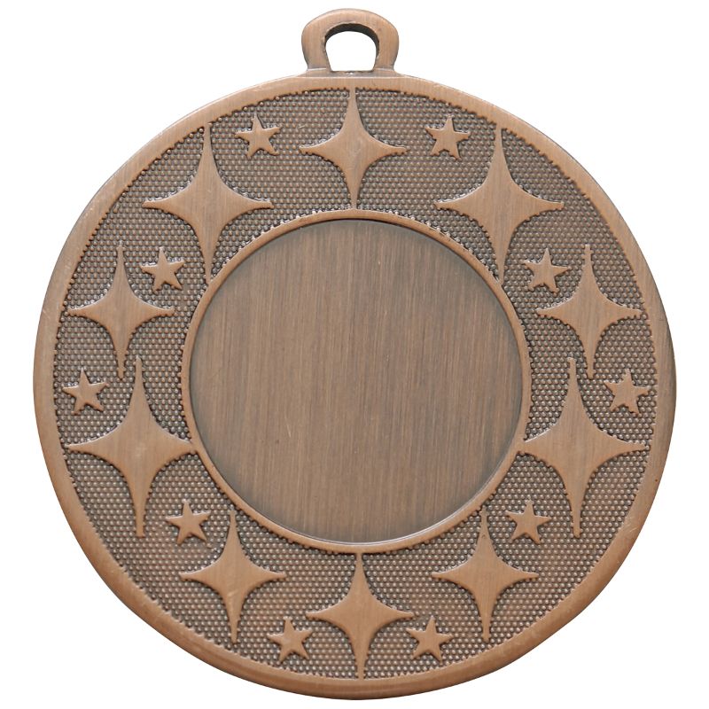 Bronzen medaille Zoetermeer – 50 mm – ijzeren medaille met sterrendesign en ruimte voor eigen logo of afbeelding