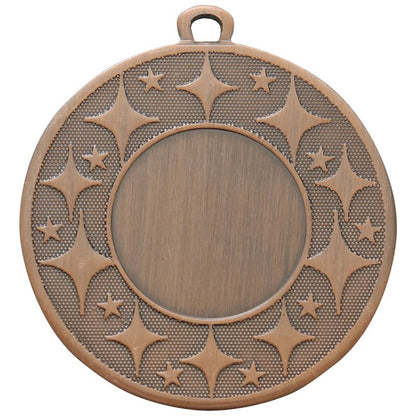 Bronzen medaille Zoetermeer – 50 mm – ijzeren medaille met sterrendesign en ruimte voor eigen logo of afbeelding