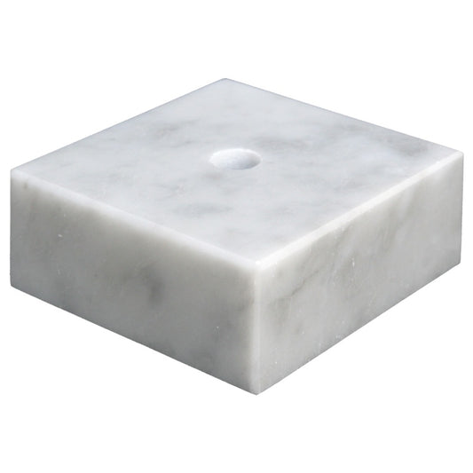Witte marmeren sokkel 55x55x20 mm met montagegat voor sportprijzen en sportbekers