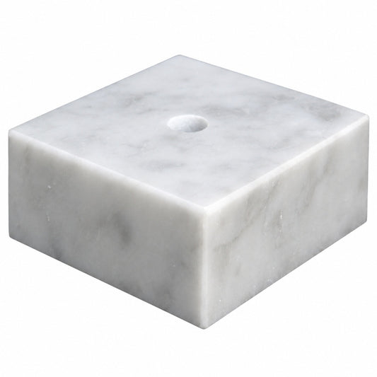 Witte marmeren sokkel 55x55x30 mm met boorgat voor trofee en hobby
