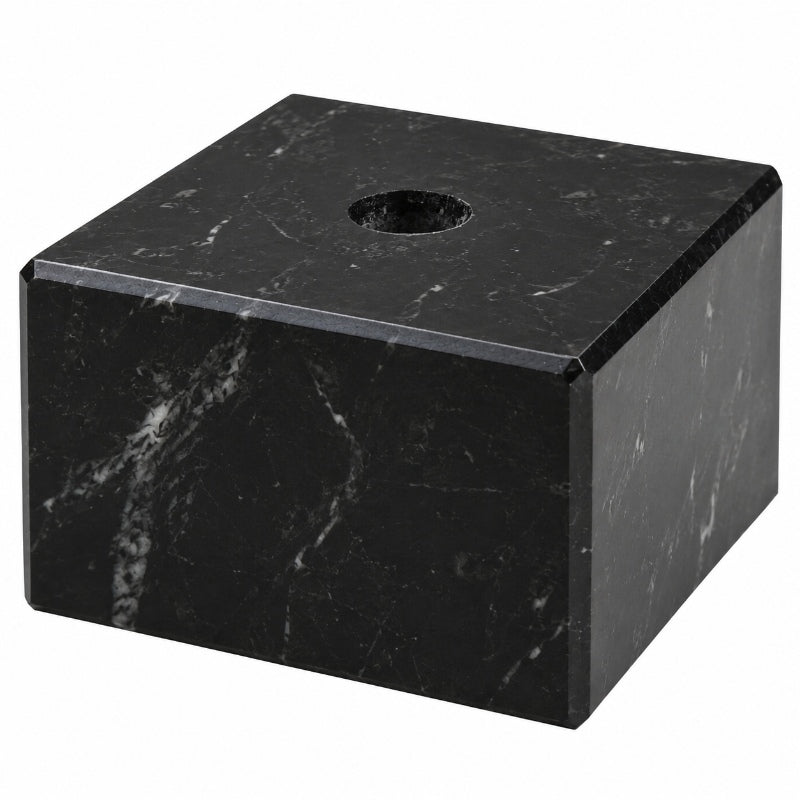 Zwarte marmeren voet 55x55x40 mm met boorgat voor trofee en hobby